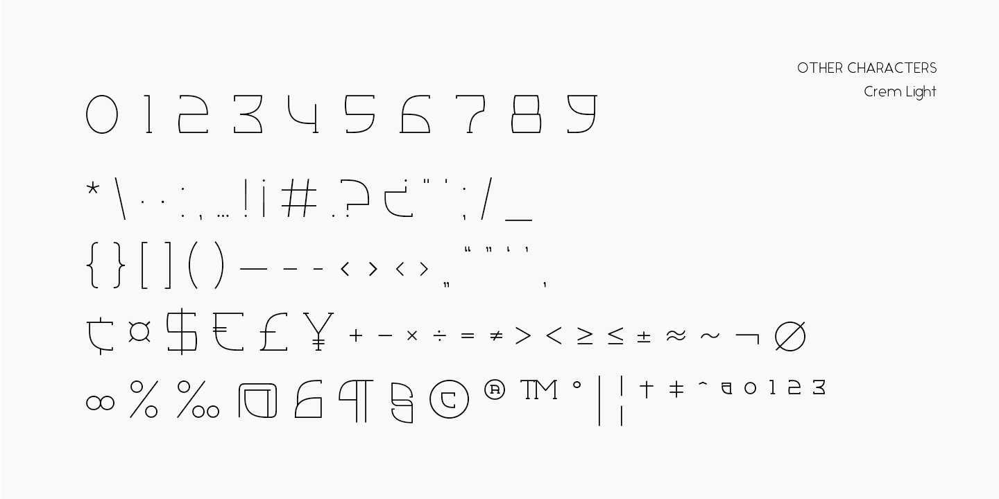 Пример шрифта Crem Slab Bold Italic